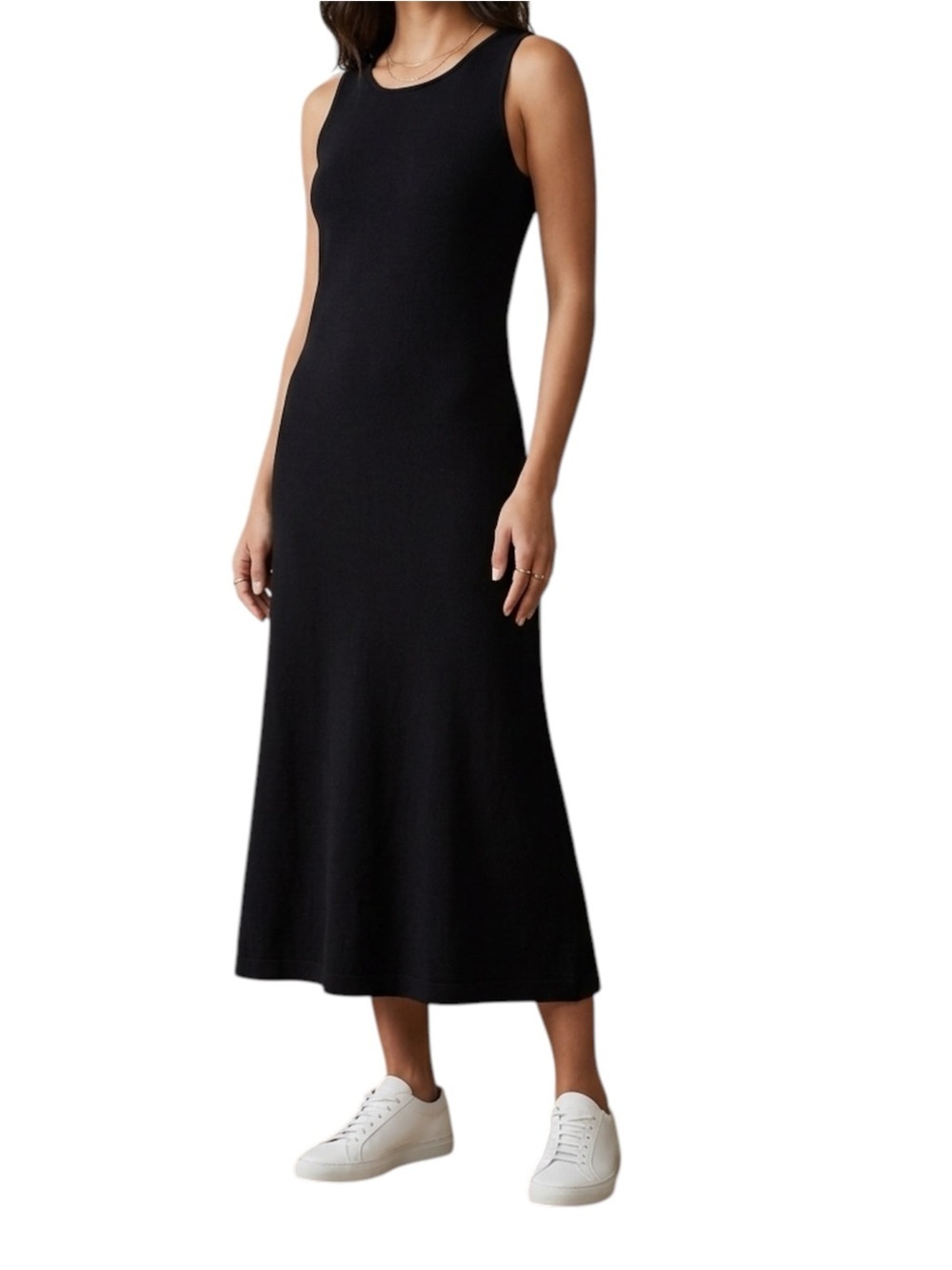 Crea Concept Sleeveless Black Midi Dress Size Large